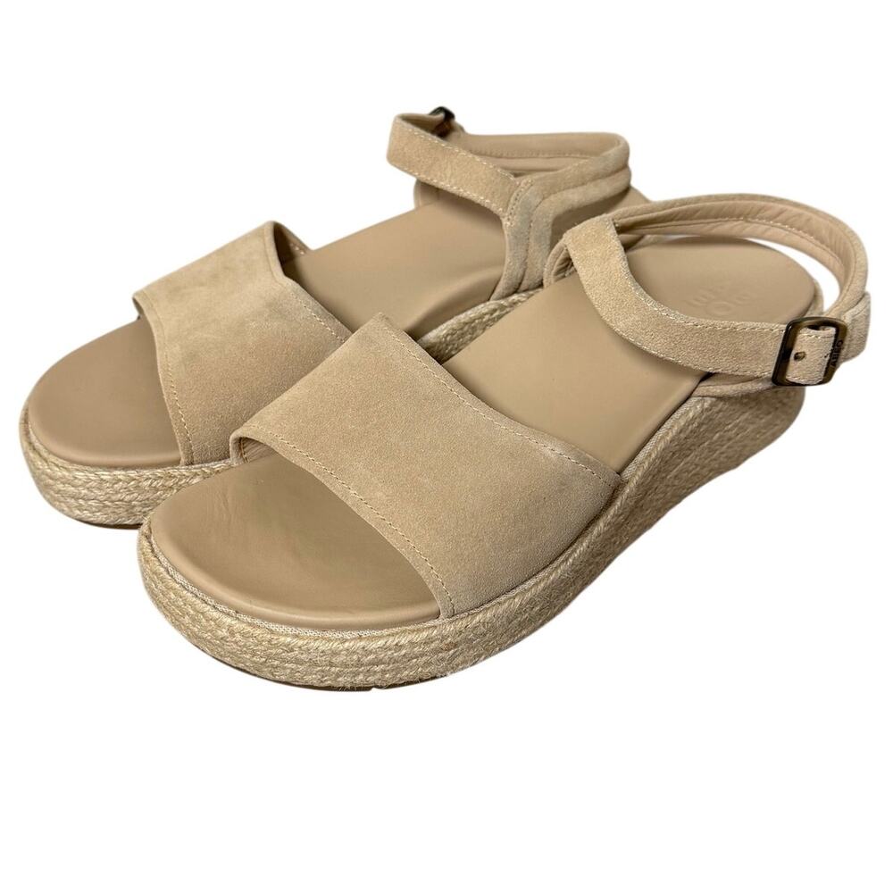 ABEO Devyn Solstice Platform Espadrille Sandals 8.5 Cuban Sand Suede Beige